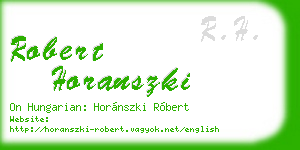 robert horanszki business card