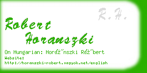 robert horanszki business card